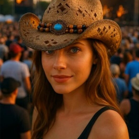 Cowgirl / Cowboy Summer Concert Hat - Picture 3 of 4